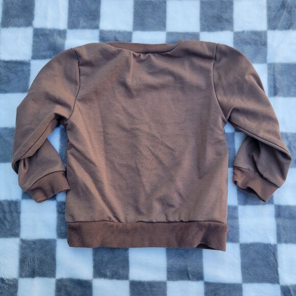 Ghost Checkers Brown Cotton Blend Crew Neck Top Size 80 (12m) - Picture 2 of 4